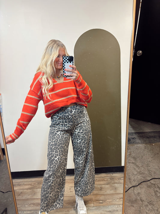 Skylar Stripe Sweater (Red)