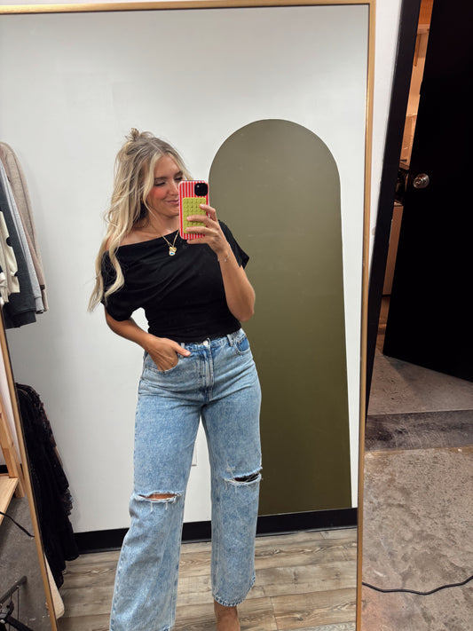 Carina Drape Top (Black)