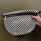 Diagonal Weave Westlyn Bag (Black/Cream)