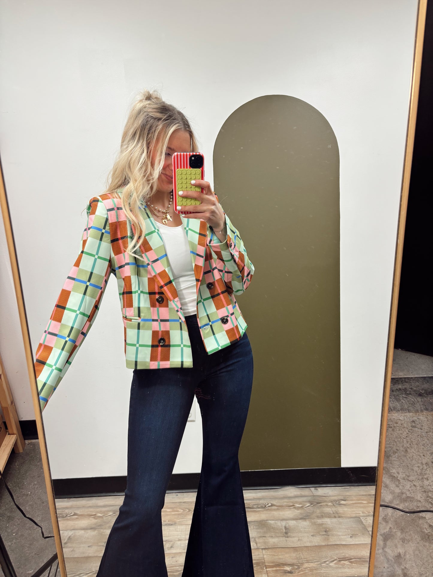 Ruby Plaid Blazer