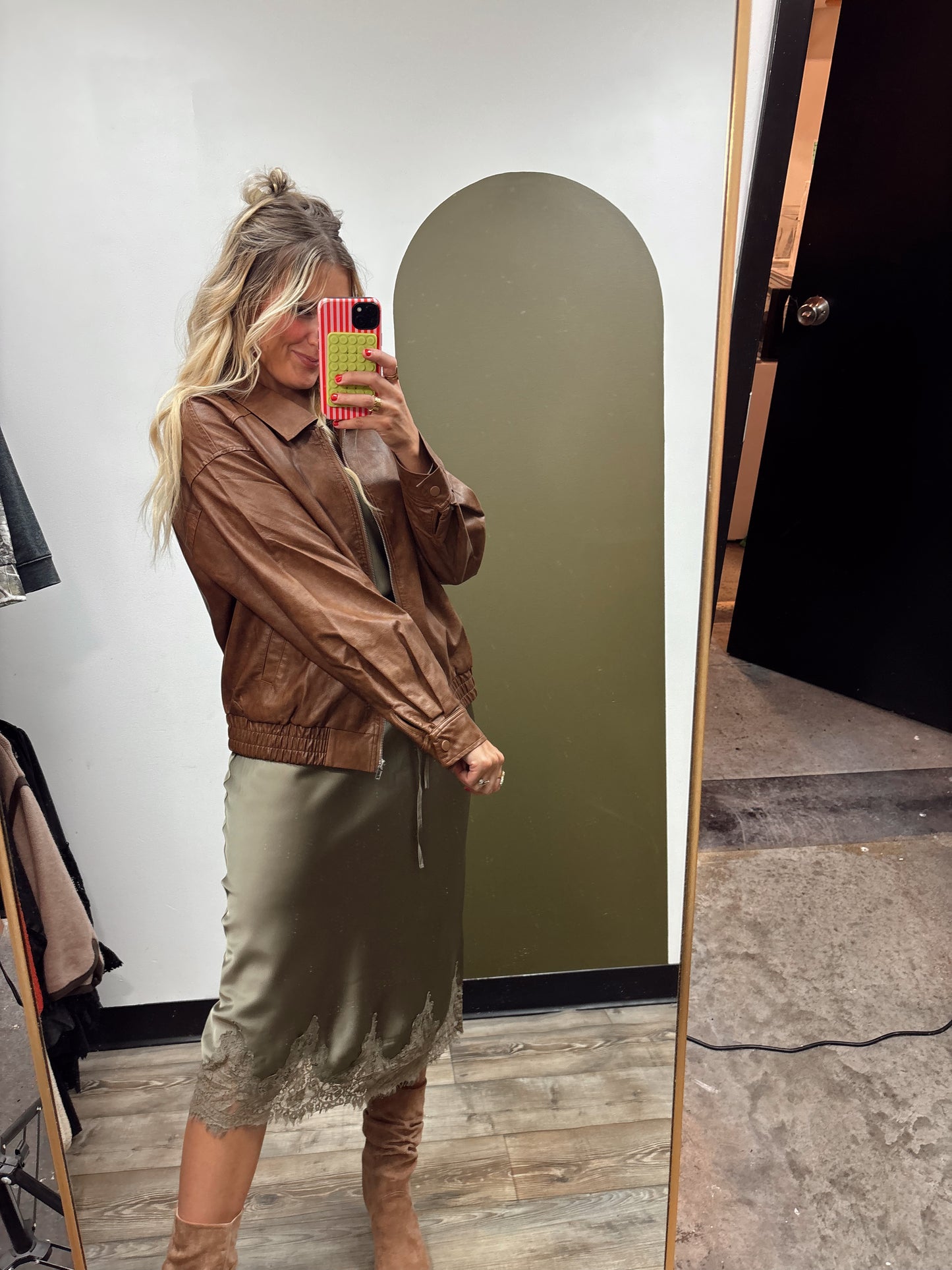 Queen Bee Vegan Leather Jacket (Tan)