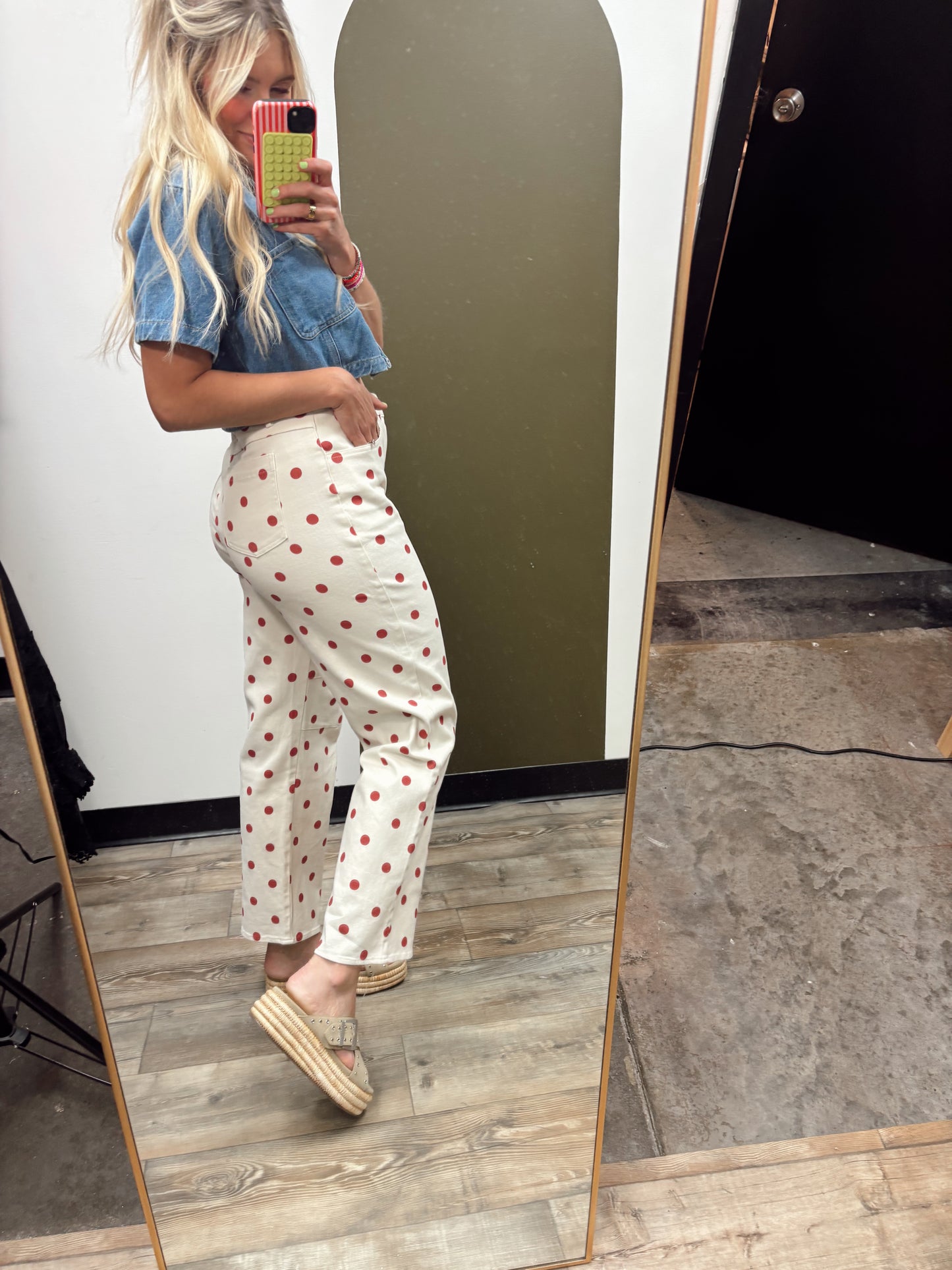 Twill Polka Dot Pant (Red Dot)