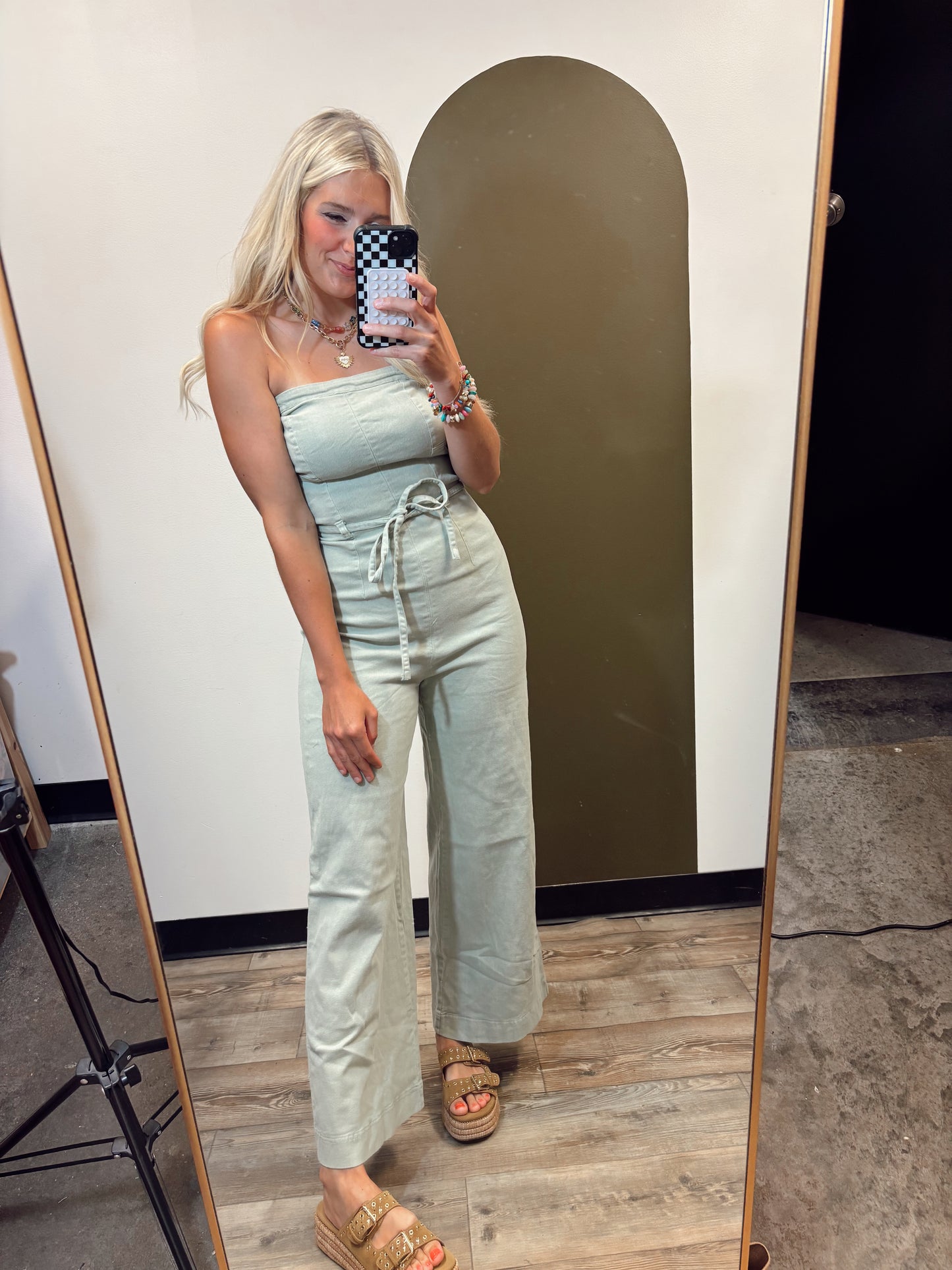 Melissa Strapless Jumpsuit (Green)