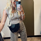 Selena Suede Flap Crossbody (Black)