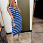 Candy Stripe Knit Dress (Blue)