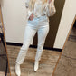 High Rise Slim Straight Jean (White)