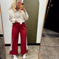 Bow On Bottom Track Pant (Red)