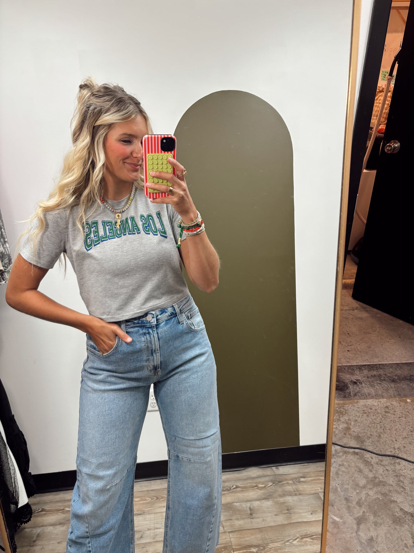 Los Angeles Crop Tee (Grey)