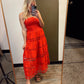 Vineyard Eyelet Dress (Red)