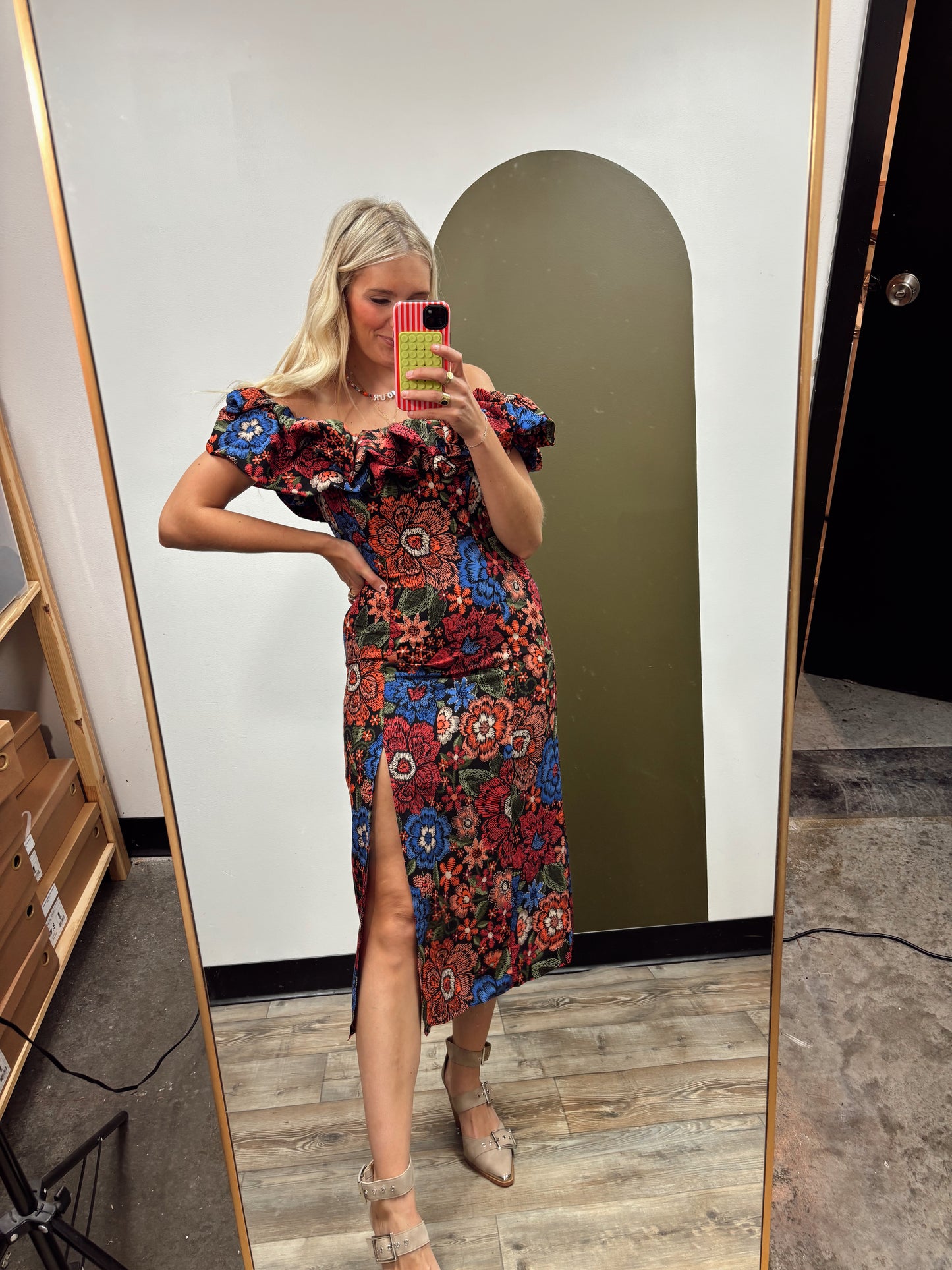 Cali Off Shoulder Midi Dress