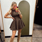 Eden Flare Dress (Brown)