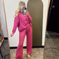 Rosy Textured Sweater Set