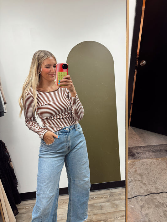 Light Layers Stripe Top (Brown)