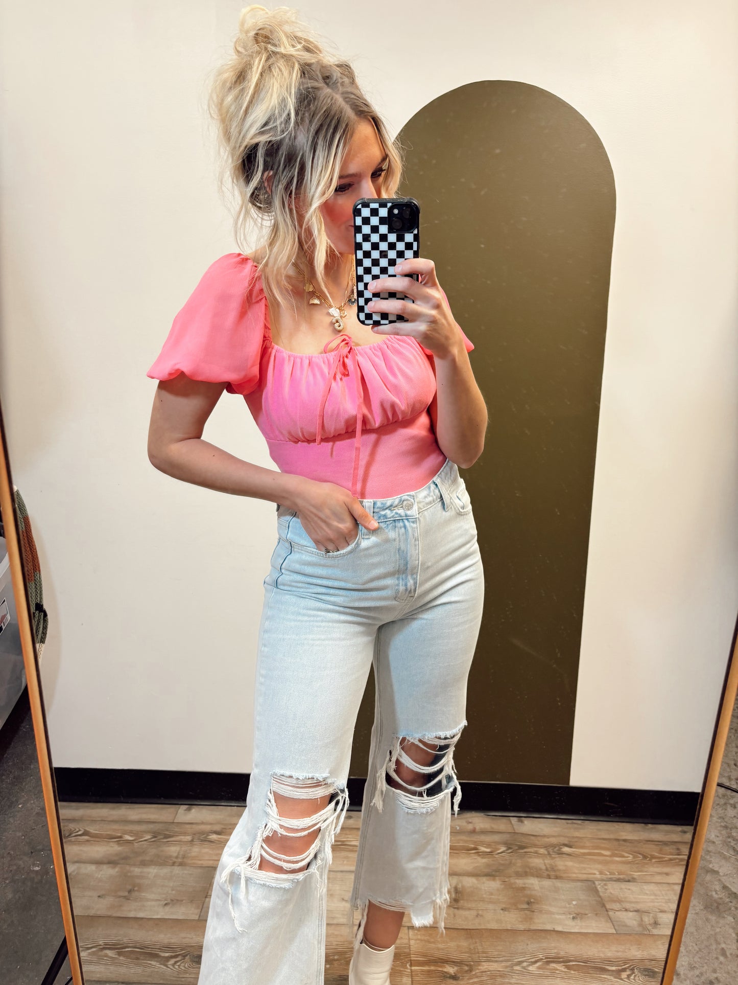Ashton Corset Bodysuit (Pink)