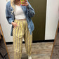 Perry Stripe Parachute Pant (Yellow)