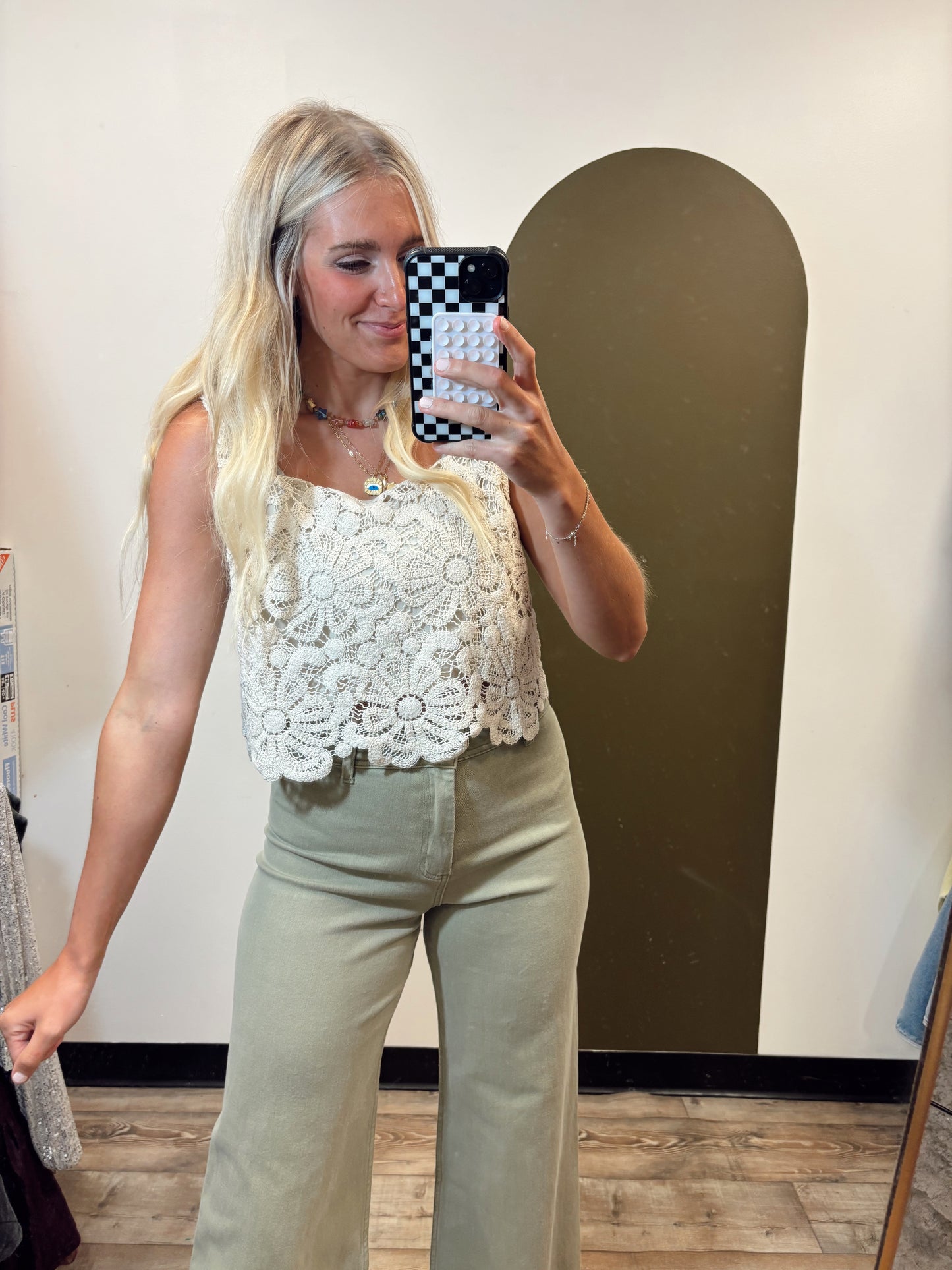 In Bloom Crochet Tank (Cream)