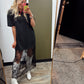 Lace Patchwork Maxi Dress (Black)