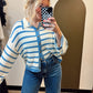 So Retro Stripe Cardy (Blue)