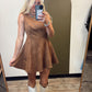 Heide Faux Suede Dress (Camel)