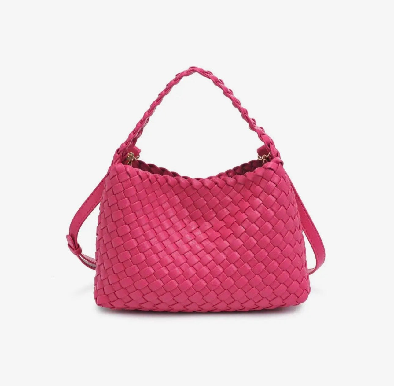 Kaia Woven Crossbody (Fuchia)