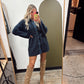 Retro Sweater Dress (Navy)