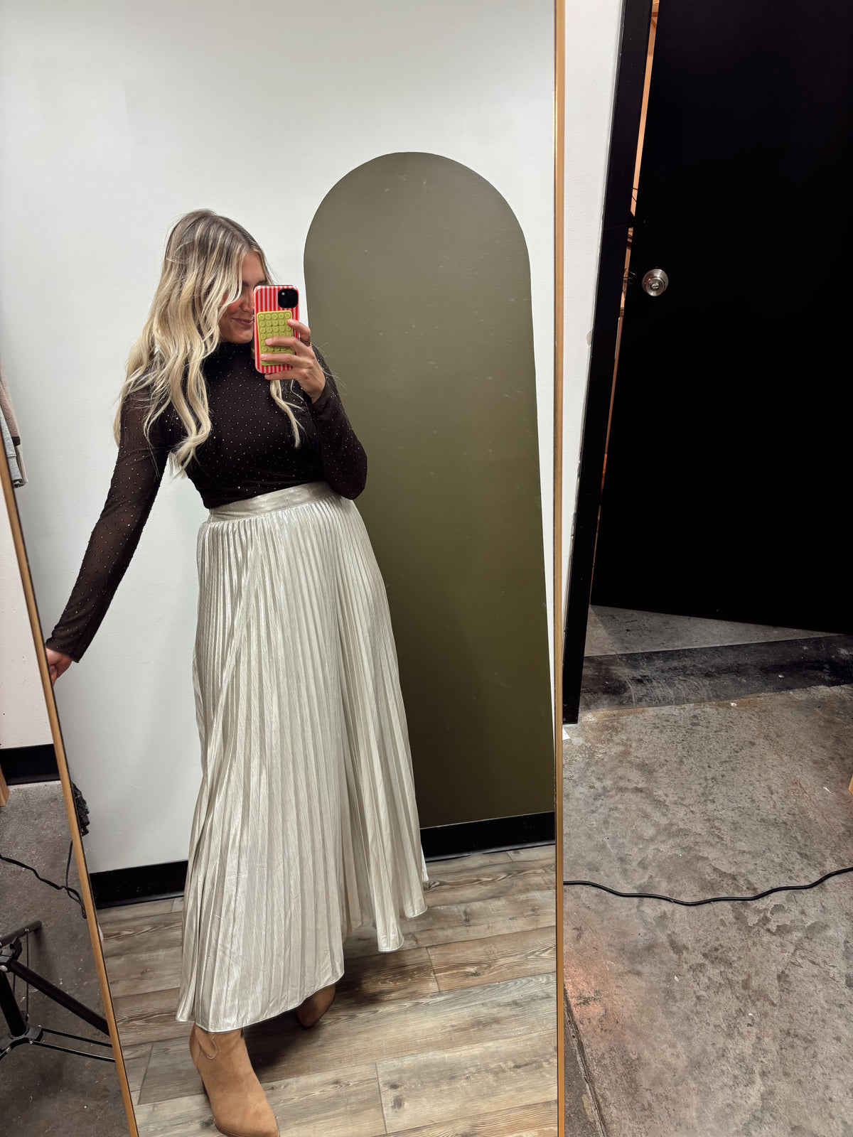 Capture The Light Maxi Skirt (Silver)