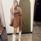 Heide Faux Suede Dress (Camel)