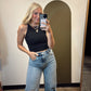 Rashida Rib Crop Tank (Black)