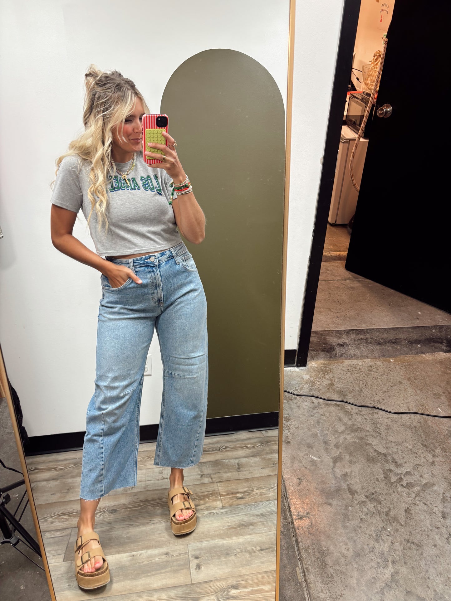 Los Angeles Crop Tee (Grey)