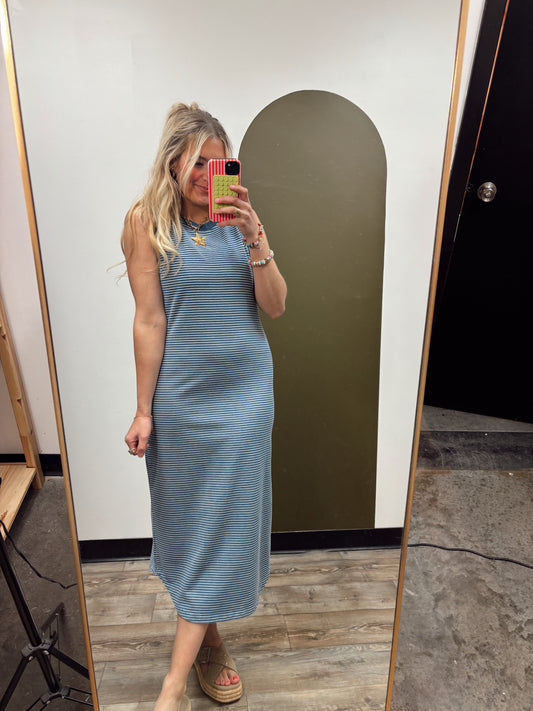 Boat Babe Stripe Maxi (Blue)
