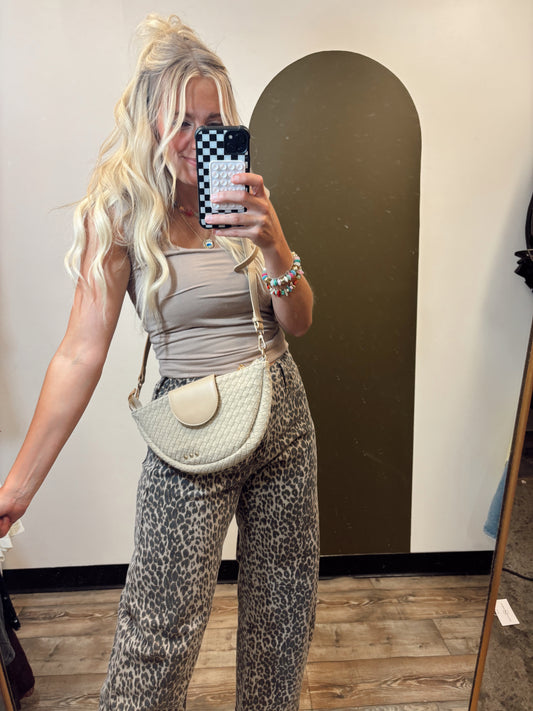 Selena Suede Flap Crossbody (Oat)
