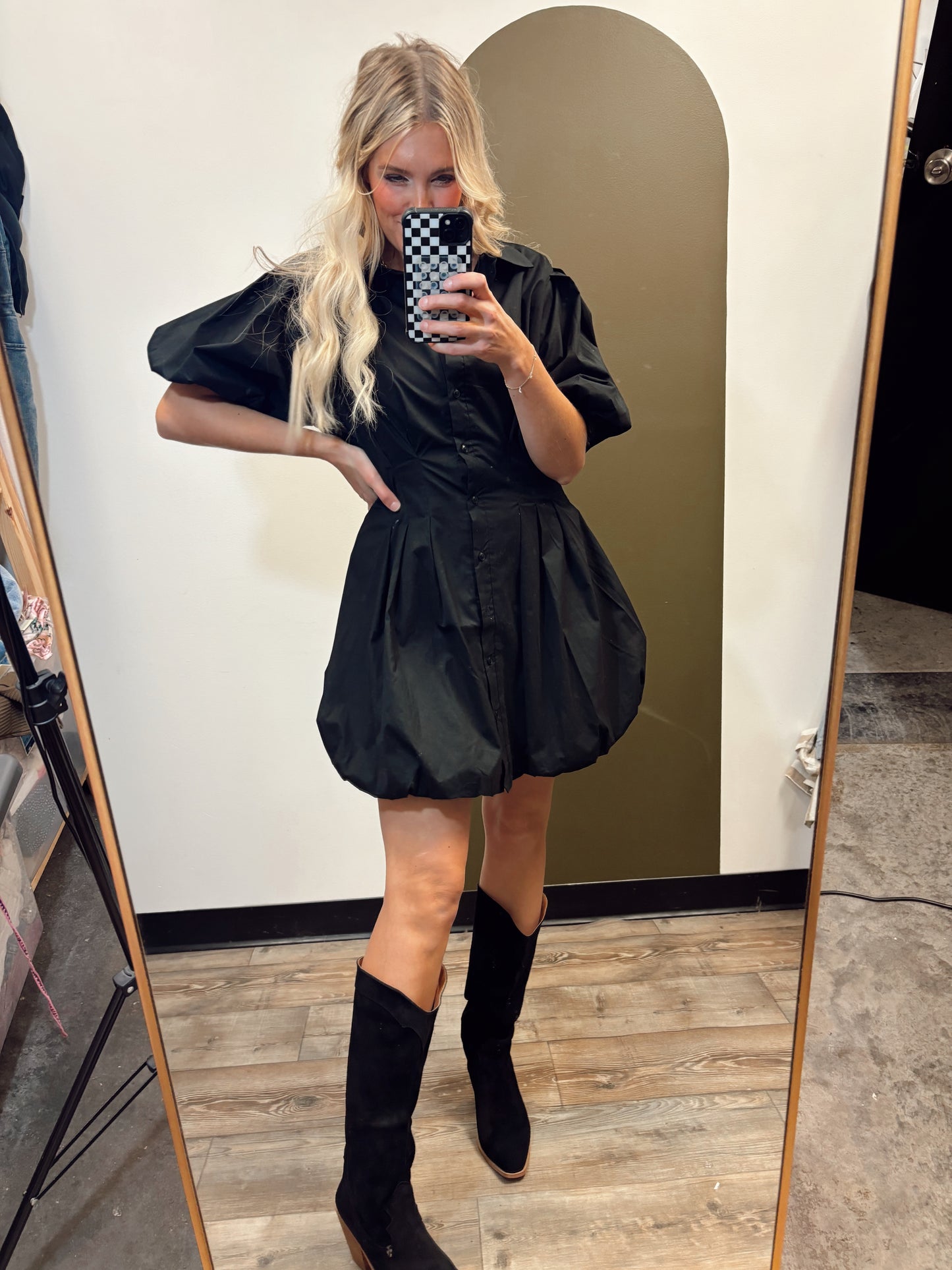 City Button Dress