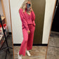 Rosy Textured Pant (Pink)