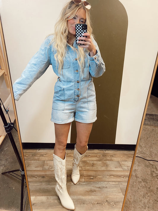Mandy Denim Romper