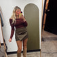 Tilly Vegan Leather Skort (Brown)