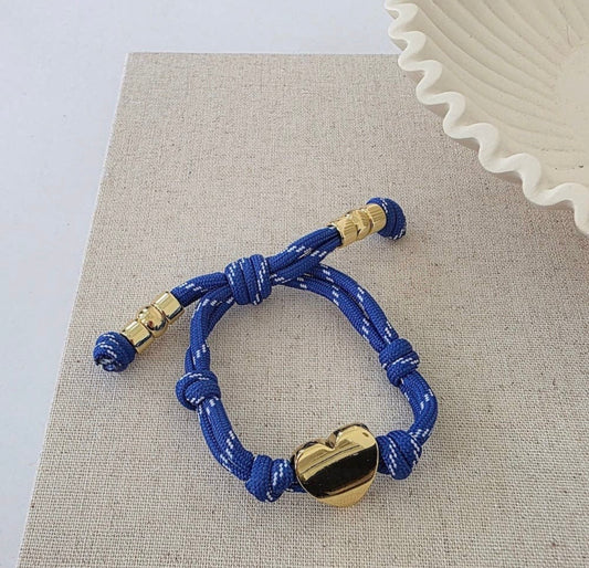 Knotty Cord Heart Bracelet