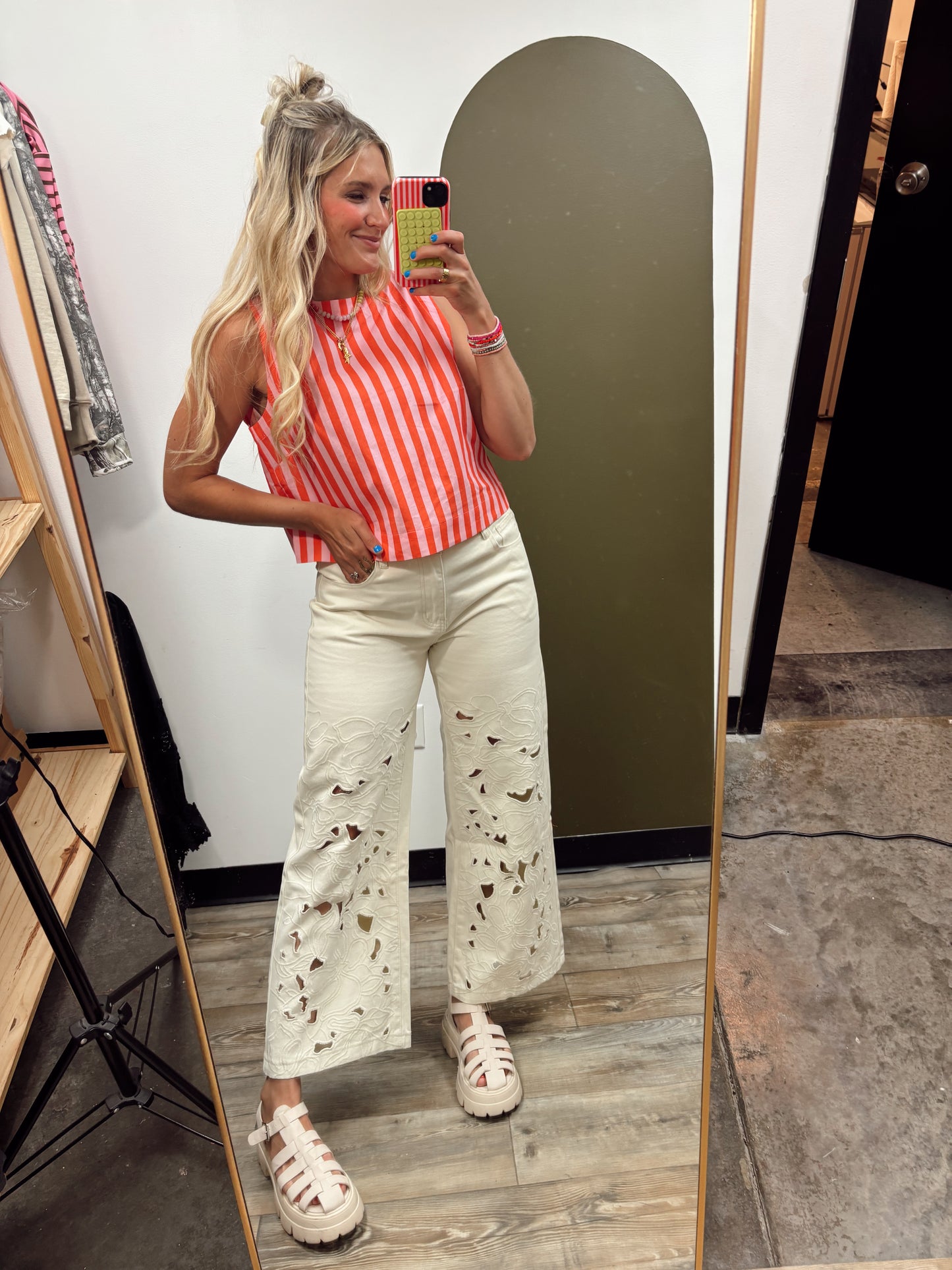 Sherbert Stripe Tank (Punch/Coral)
