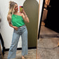 Why Knot One Shoulder Top (Green)