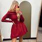 Stephanie Off Shoulder Dress (Crimson)