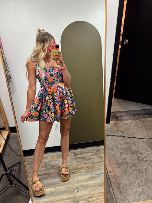 Zora Floral Satin Romper