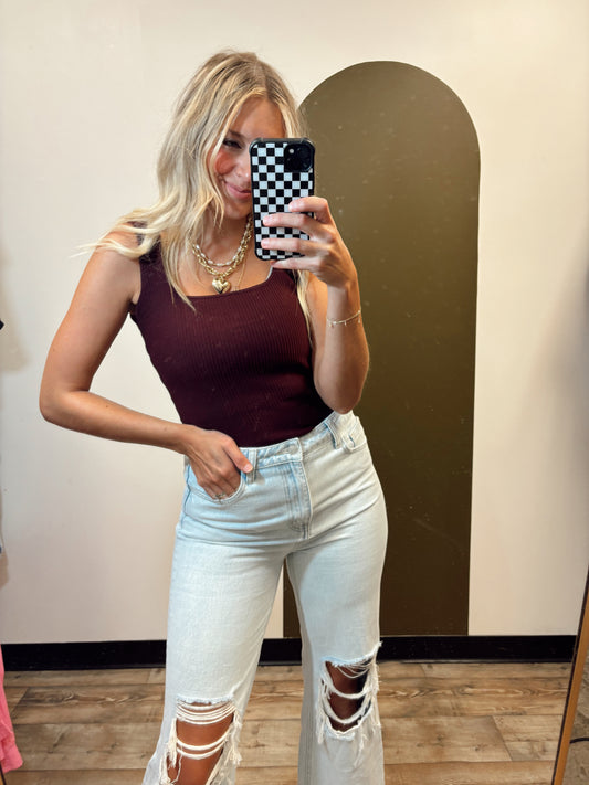 Robin Ribbed Tank (Wine)