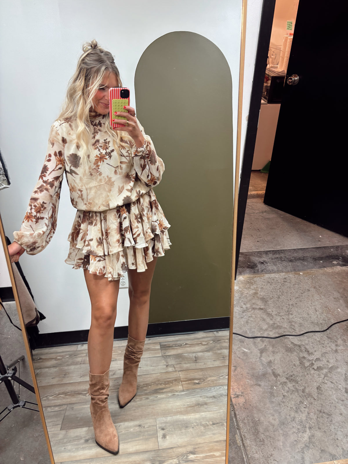 Olympia Floral Tiered Mini Dress