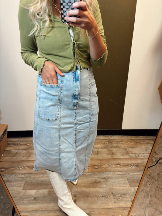 Deandra Denim Maxi Skirt