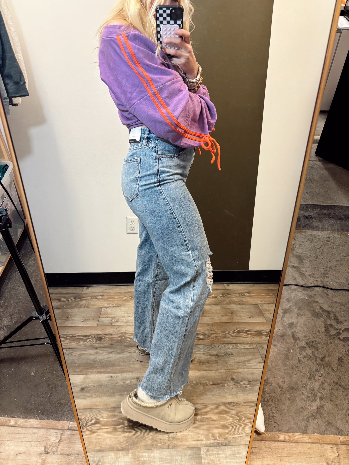 Mona Hi RIse Distress Jean