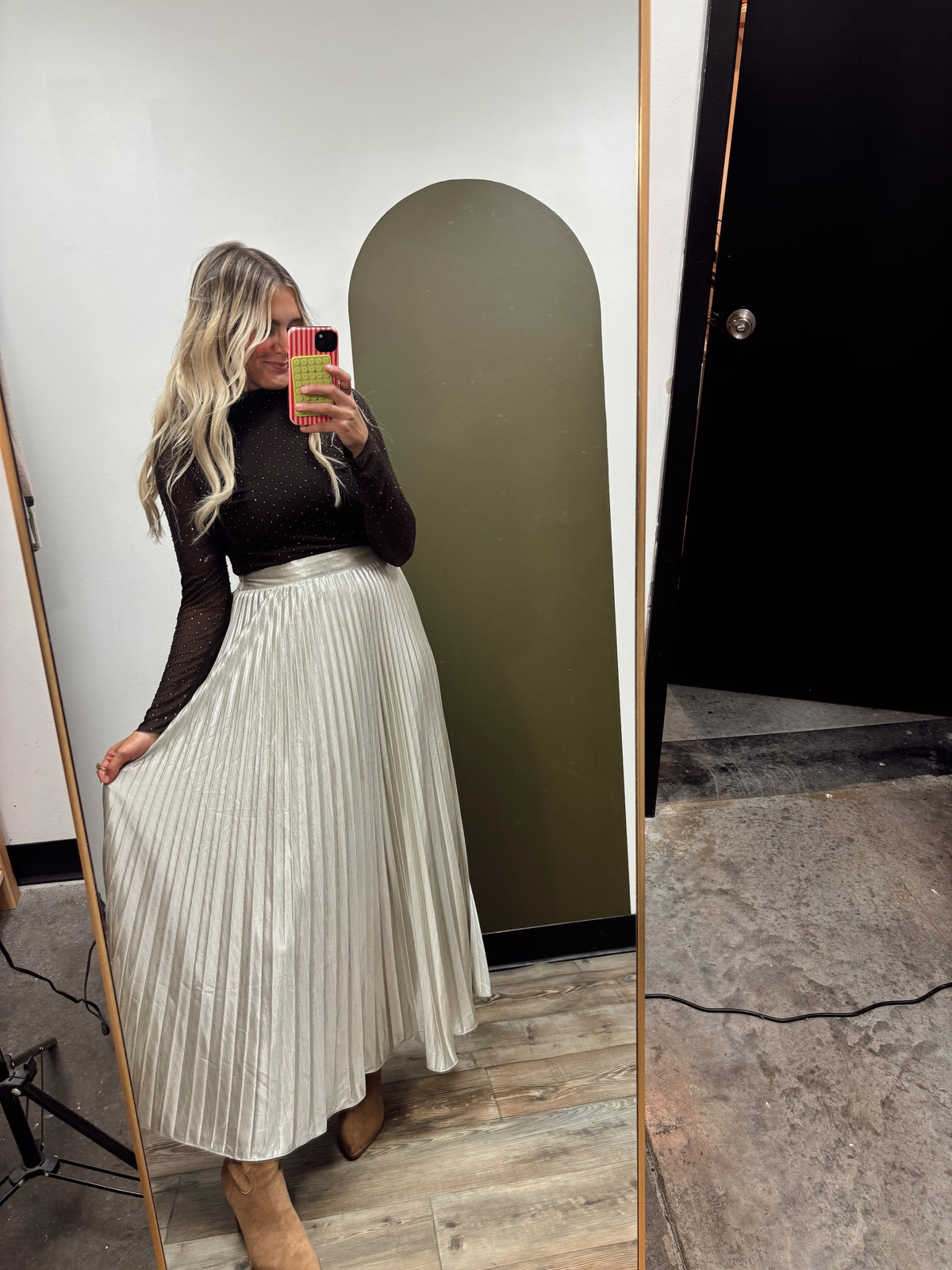 Capture The Light Maxi Skirt (Silver)