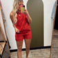 Esme Eyelet Short Set (Red)