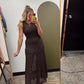 All Is Fair Lace Maxi Dress (Brown)
