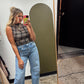 Sheer Slvless Plaid Tank