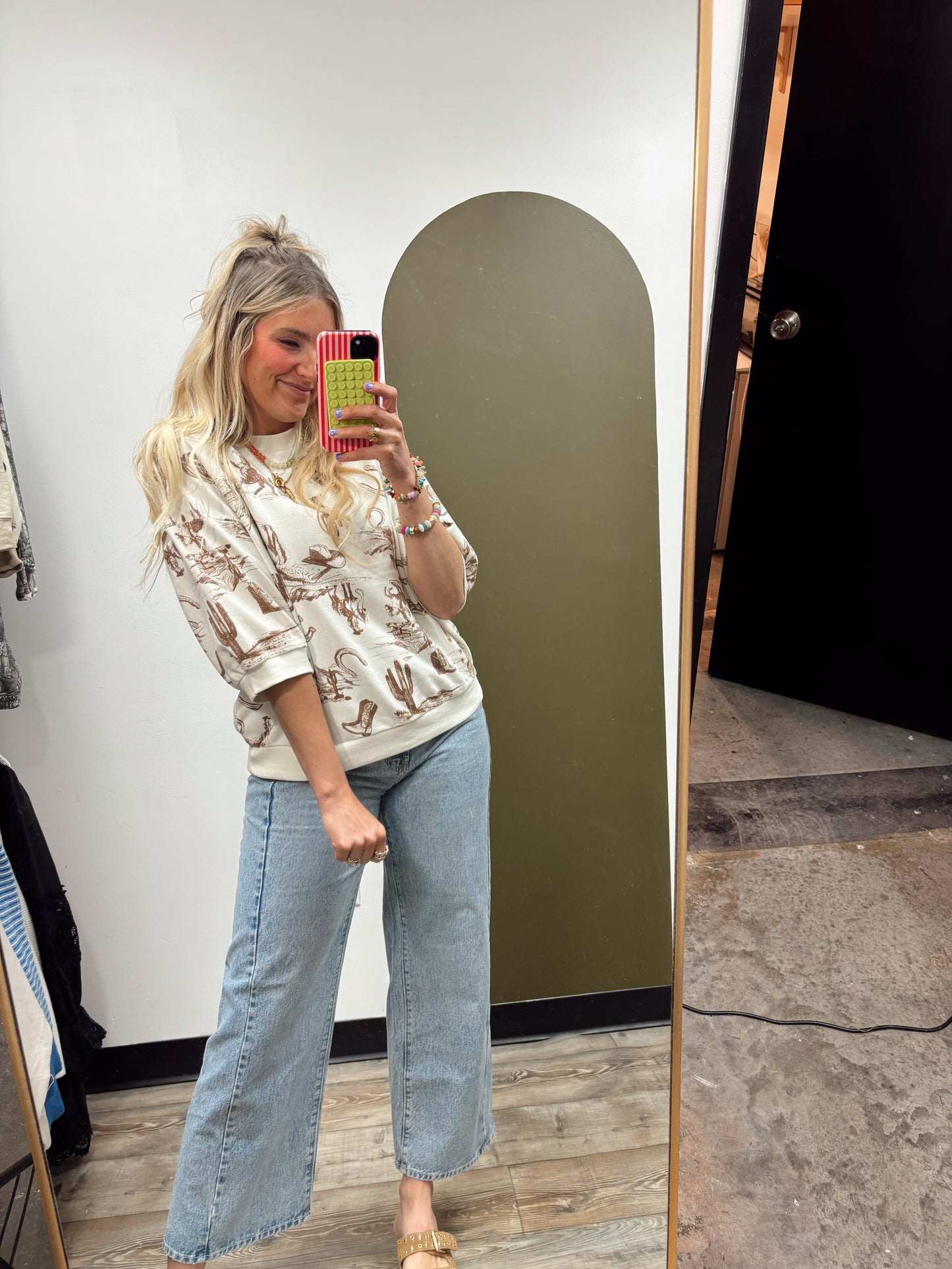 Western Theme Knit Top