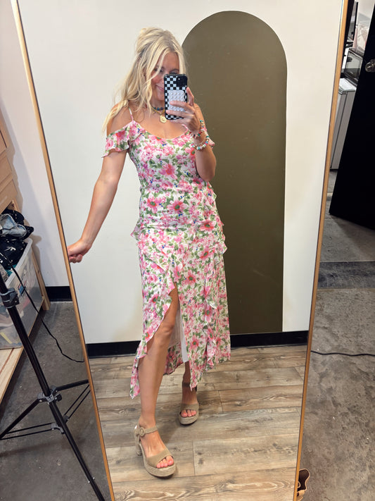 Carmine Floral Maxi Dress
